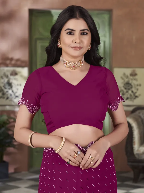 Pink_Georgette_Swarovski_Embellished_Bollywood_Saree_For_Women_|_With_Blouse_Piece