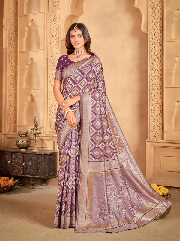 Purple_Art_Silk_Sambalpuri_Zari_Jacquard_Woven_Saree_For_Women_|_With_Blouse_Piece