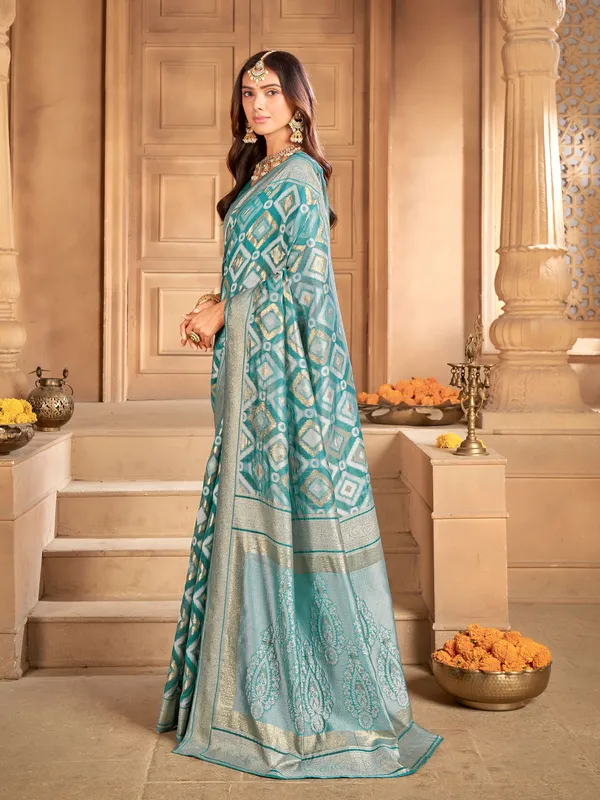 Light_Green_Art_Silk_Sambalpuri_Zari_Woven_Saree_For_Women_|_With_Blouse_Piece