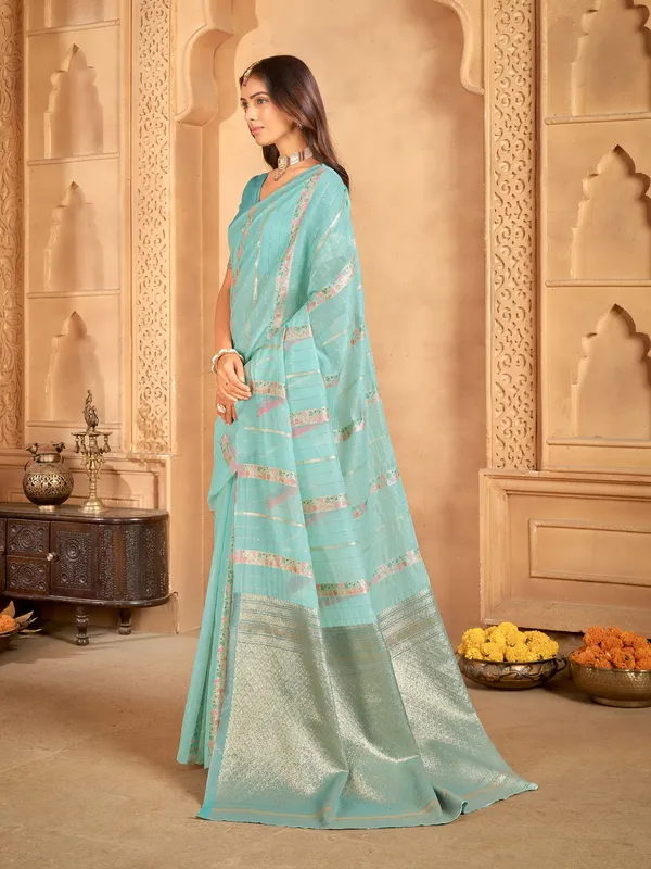 Light_Blue_Art_Silk_Woven_Sambalpuri_Saree_For_Women_|_With_Blouse_Piece