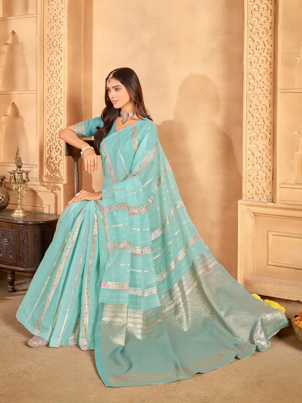 Light_Blue_Art_Silk_Woven_Sambalpuri_Saree_For_Women_|_With_Blouse_Piece