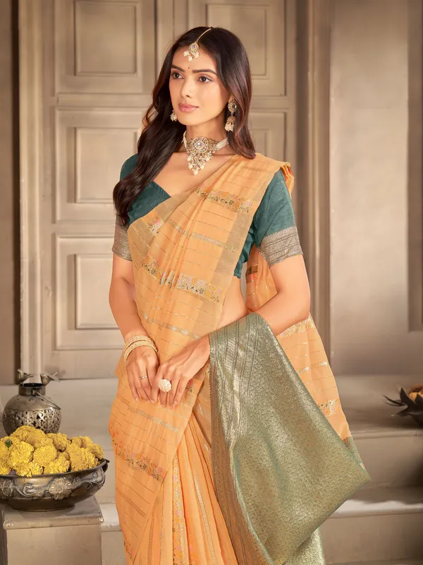 Orange_Art_Silk_Woven_Sambalpuri_Saree_For_Women_|_With_Blouse_Piece