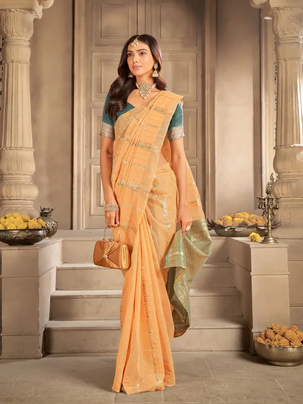Orange_Art_Silk_Woven_Sambalpuri_Saree_For_Women_|_With_Blouse_Piece