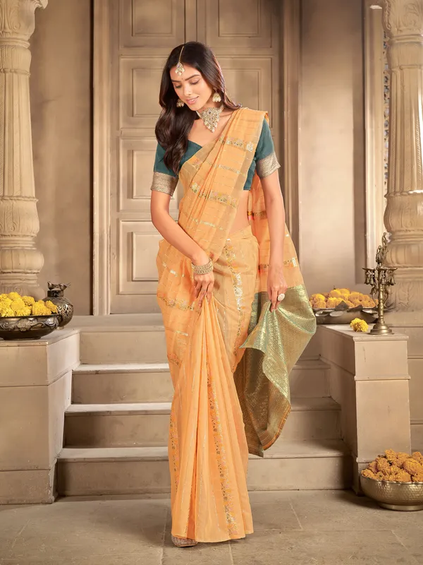 Orange_Art_Silk_Woven_Sambalpuri_Saree_For_Women_|_With_Blouse_Piece