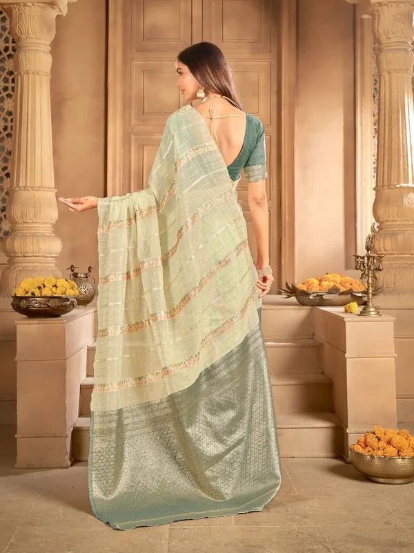 Sariya_Light_Green_Art_Silk_Sambalpuri_Woven_Saree_For_Women_|_With_Blouse_Piece