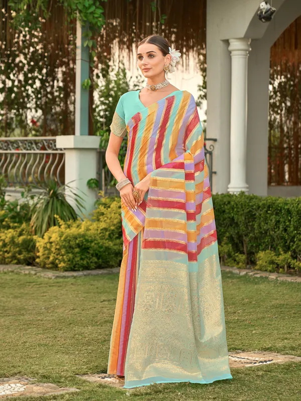 Light_Blue_Art_Silk_Sambalpuri_Zari_Jacquard_Saree_For_Women_|_With_Blouse_Piece