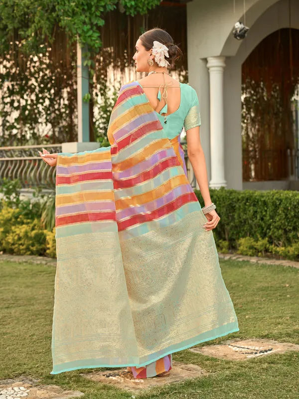 Light_Blue_Art_Silk_Sambalpuri_Zari_Jacquard_Saree_For_Women_|_With_Blouse_Piece