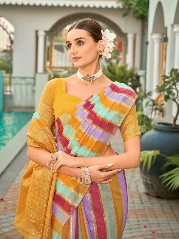 Orange_Art_Silk_Woven_Sambalpuri_Zari_Jacquard_Saree_For_Women_|_With_Blouse_Piece
