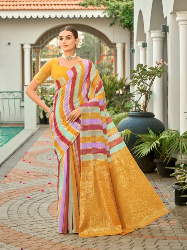 Orange_Art_Silk_Woven_Sambalpuri_Zari_Jacquard_Saree_For_Women_|_With_Blouse_Piece
