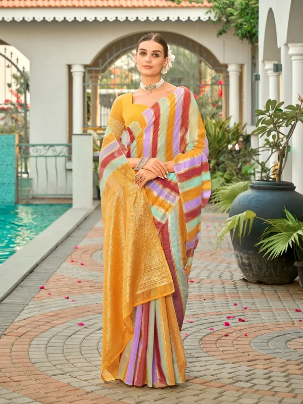 Orange_Art_Silk_Woven_Sambalpuri_Zari_Jacquard_Saree_For_Women_|_With_Blouse_Piece