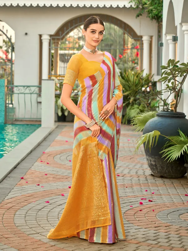 Orange_Art_Silk_Woven_Sambalpuri_Zari_Jacquard_Saree_For_Women_|_With_Blouse_Piece