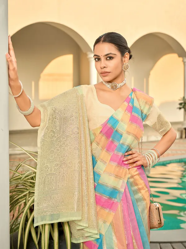 Beige_Art_Silk_Woven_Sambalpuri_Zari_Jacquard_Saree_For_Women_|_With_Blouse_Piece