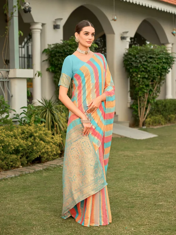 Blue_Multicolor_Art_Silk_Sambalpuri_Zari_Jacquard_Woven_Saree_For_Women_|_With_Blouse_Piece