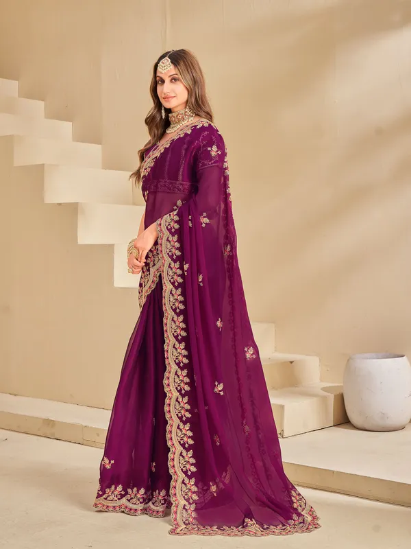 Sariya_Purple_Organza_Embroidered_Embellished_Saree_For_Women_|_With_Blouse_Piece