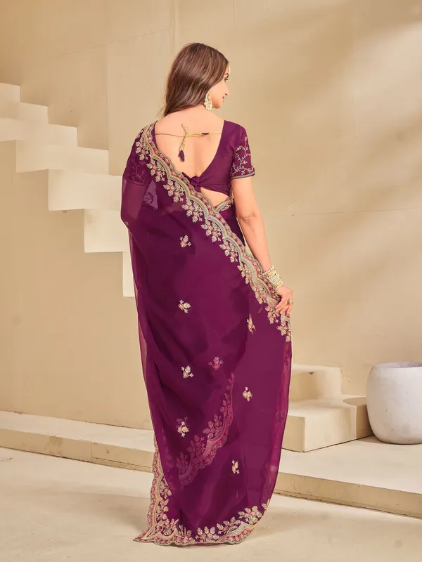 Sariya_Purple_Organza_Embroidered_Embellished_Saree_For_Women_|_With_Blouse_Piece
