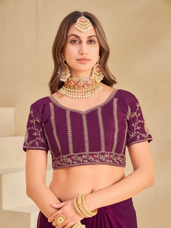 Sariya_Purple_Organza_Embroidered_Embellished_Saree_For_Women_|_With_Blouse_Piece
