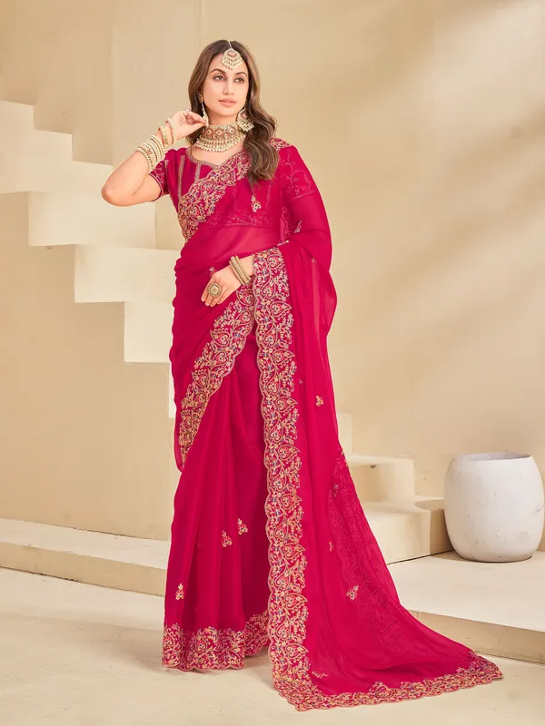Pink_Organza_Sequin_Embroidered_Bollywood_Saree_For_Women_|_With_Blouse_Piece