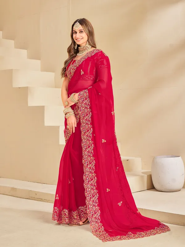 Pink_Organza_Sequin_Embroidered_Bollywood_Saree_For_Women_|_With_Blouse_Piece