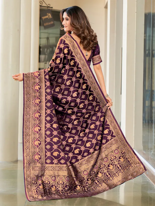 Purple_Banarasi_Satin_Silk_Jacquard_Zari_Work_Saree_For_Women_|_With_Blouse_Piece