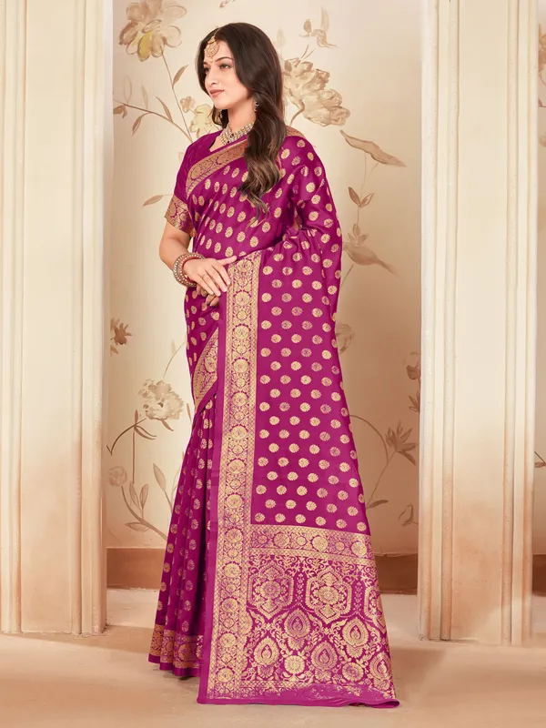 Purple_Georgette_Kanjivaram_Woven_Saree_For_Women_|_With_Blouse_Piece