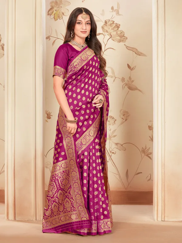 Purple_Georgette_Kanjivaram_Woven_Saree_For_Women_|_With_Blouse_Piece