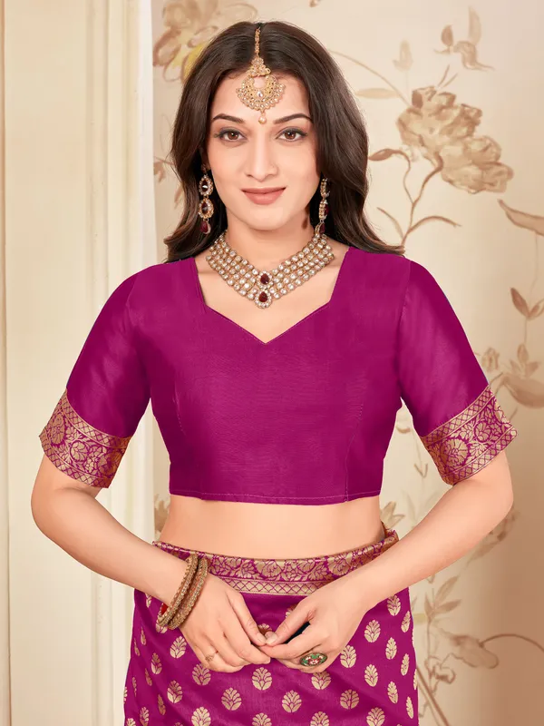 Purple_Georgette_Kanjivaram_Woven_Saree_For_Women_|_With_Blouse_Piece