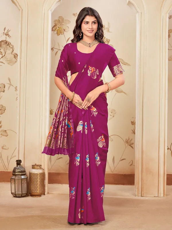 Purple_Georgette_Woven_Kanjivaram_Silk_Blend_Saree_For_Women_|_With_Blouse_Piece