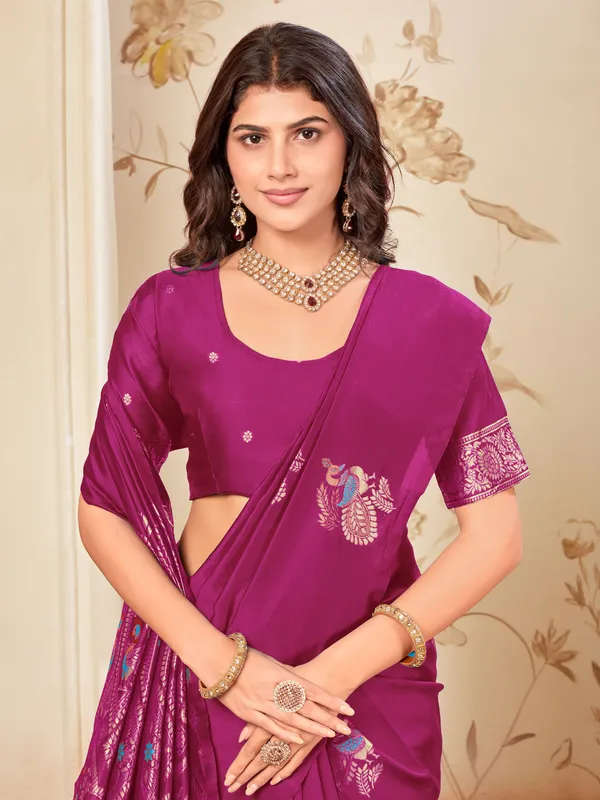 Purple_Georgette_Woven_Kanjivaram_Silk_Blend_Saree_For_Women_|_With_Blouse_Piece