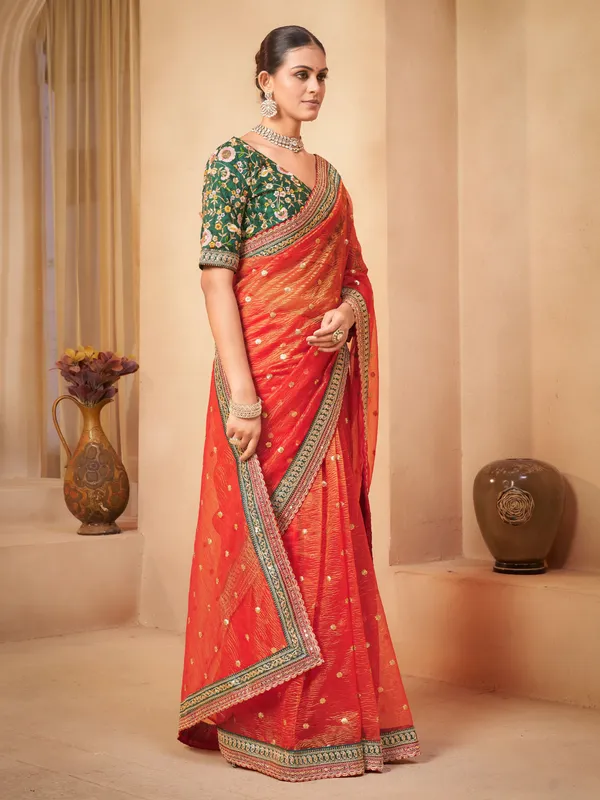 Red_Net_Embroidered_Sequin_Dori_Work_Saree_For_Women_|_With_Blouse_Piece