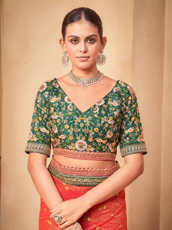Red_Net_Embroidered_Sequin_Dori_Work_Saree_For_Women_|_With_Blouse_Piece