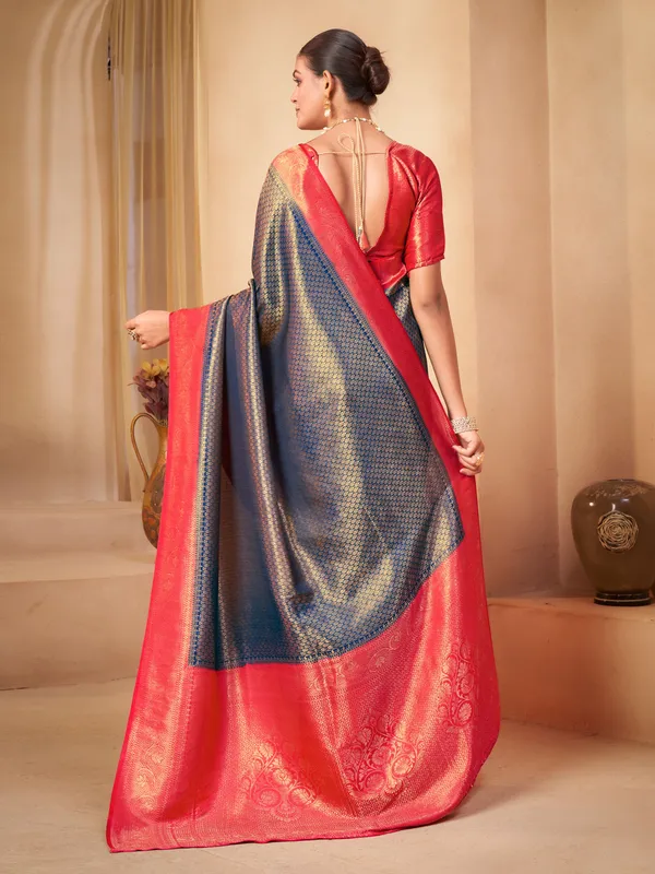 Blue_Red_Kanjivaram_Pure_Silk_Jacquard_Zari_Woven_Saree_For_Women_|_With_Blouse_Piece