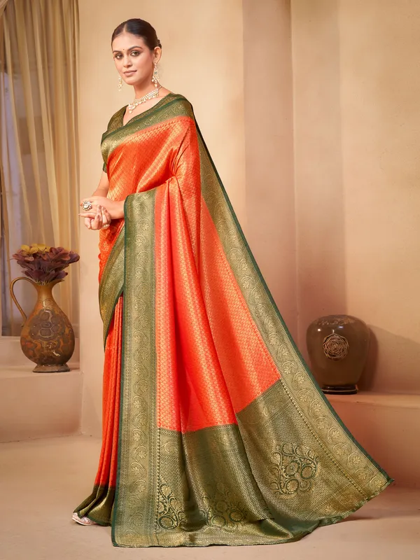 Red_Georgette_Woven_Kanjivaram_Jacquard_Saree_For_Women_|_With_Blouse_Piece