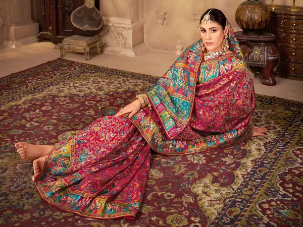 Pink_Madhubani_Pure_Silk_Jacquard_Woven_Saree_For_Women_|_With_Blouse_Piece