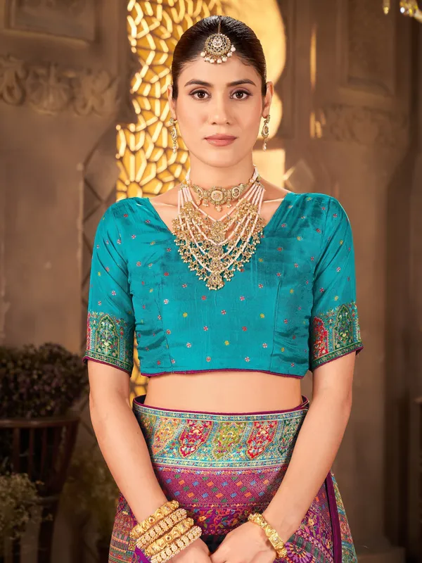 Purple_Madhubani_Pure_Silk_Jacquard_Woven_Saree_For_Women_|_With_Blouse_Piece