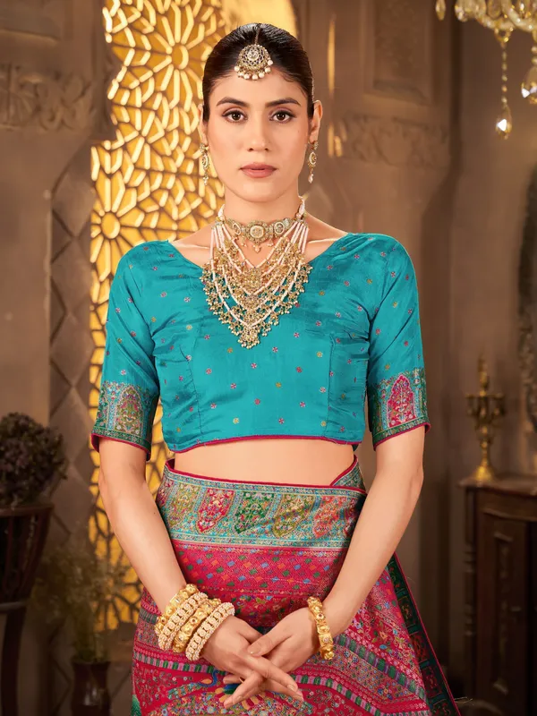 Red_Madhubani_Pure_Silk_Jacquard_Woven_Saree_For_Women_|_With_Blouse_Piece