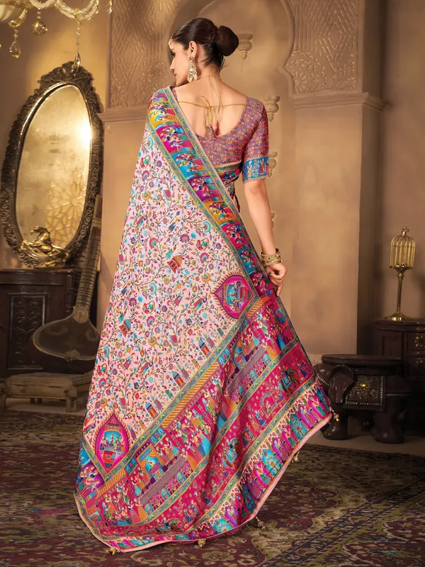 Purple_Madhubani_Pure_Silk_Printed_Jacquard_Saree_For_Women_|_With_Blouse_Piece
