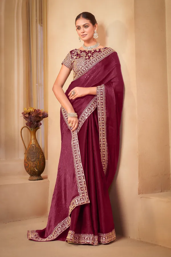 Maroon_Organza_Embroidered_Bollywood_Saree_For_Women_|_With_Blouse_Piece