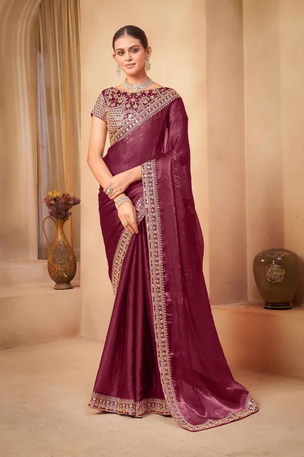 Maroon_Organza_Embroidered_Bollywood_Saree_For_Women_|_With_Blouse_Piece