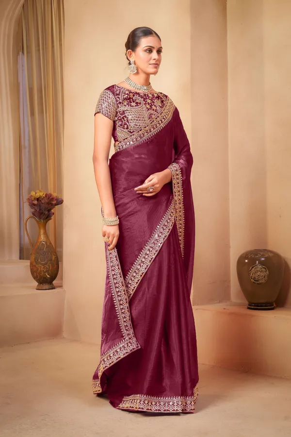 Maroon_Organza_Embroidered_Bollywood_Saree_For_Women_|_With_Blouse_Piece