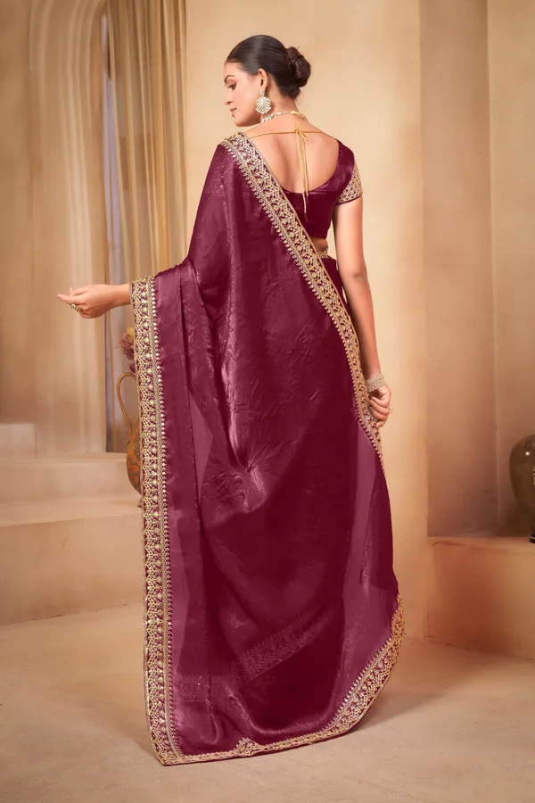 Maroon_Organza_Embroidered_Bollywood_Saree_For_Women_|_With_Blouse_Piece