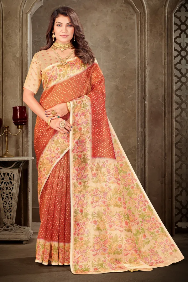 Orange_Tissue_Silk_Digital_Printed_Saree_For_Women_|_With_Blouse_Piece