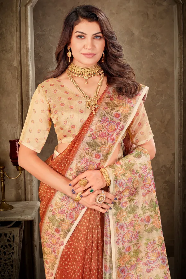 Orange_Tissue_Silk_Digital_Printed_Saree_For_Women_|_With_Blouse_Piece