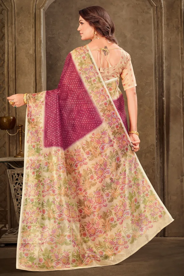 Magenta_Tissue_Printed_Saree_For_Women_|_With_Blouse_Piece