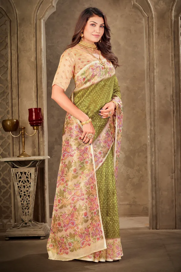 Green_Tissue_Zari_Kasab_Digital_Floral_Print_Saree_For_Women_|_With_Blouse_Piece