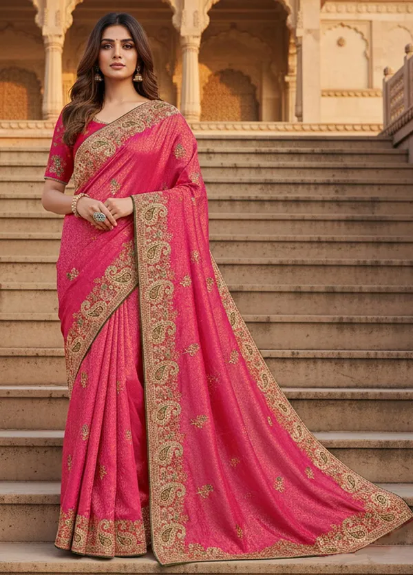 Sariya_Pink_Gold_Georgette_Zari_Embroidered_Saree_For_Women_|_With_Blouse_Piece