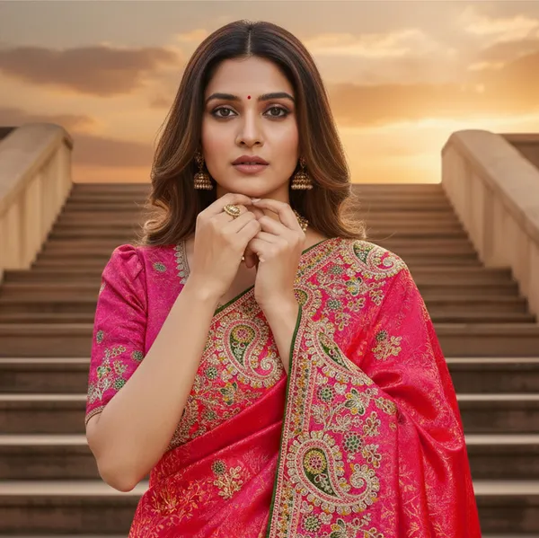 Sariya_Pink_Gold_Georgette_Zari_Embroidered_Saree_For_Women_|_With_Blouse_Piece