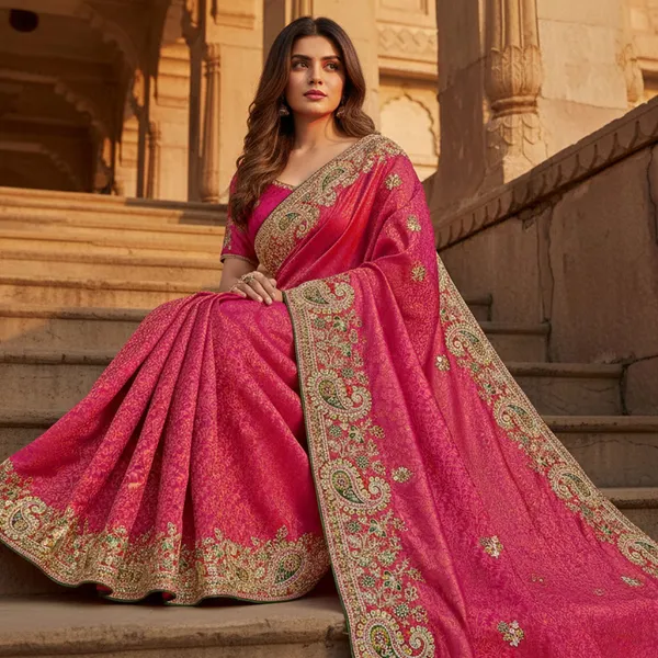 Sariya_Pink_Gold_Georgette_Zari_Embroidered_Saree_For_Women_|_With_Blouse_Piece