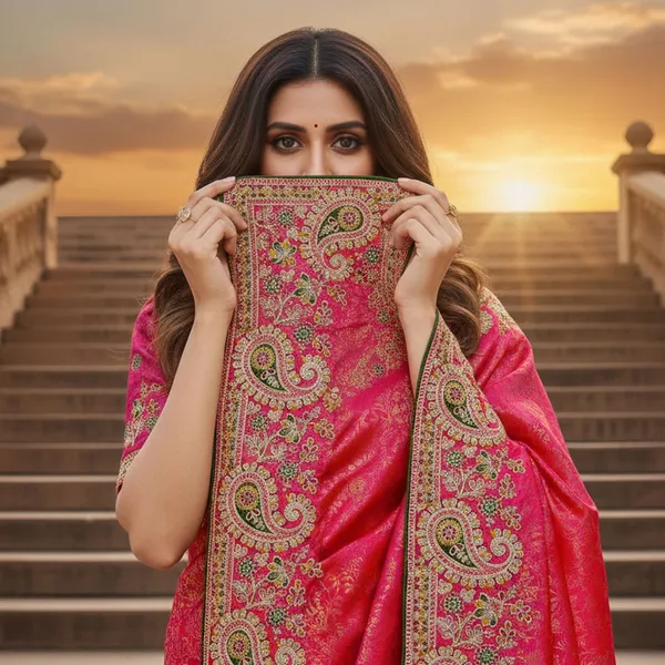 Sariya_Pink_Gold_Georgette_Zari_Embroidered_Saree_For_Women_|_With_Blouse_Piece