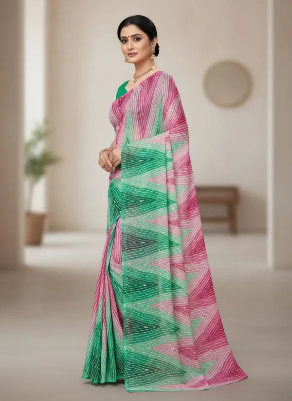 Pink_Georgette_Printed_Leheriya_Saree_For_Women_|_With_Blouse_Piece