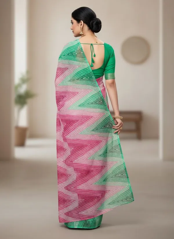 Pink_Georgette_Printed_Leheriya_Saree_For_Women_|_With_Blouse_Piece